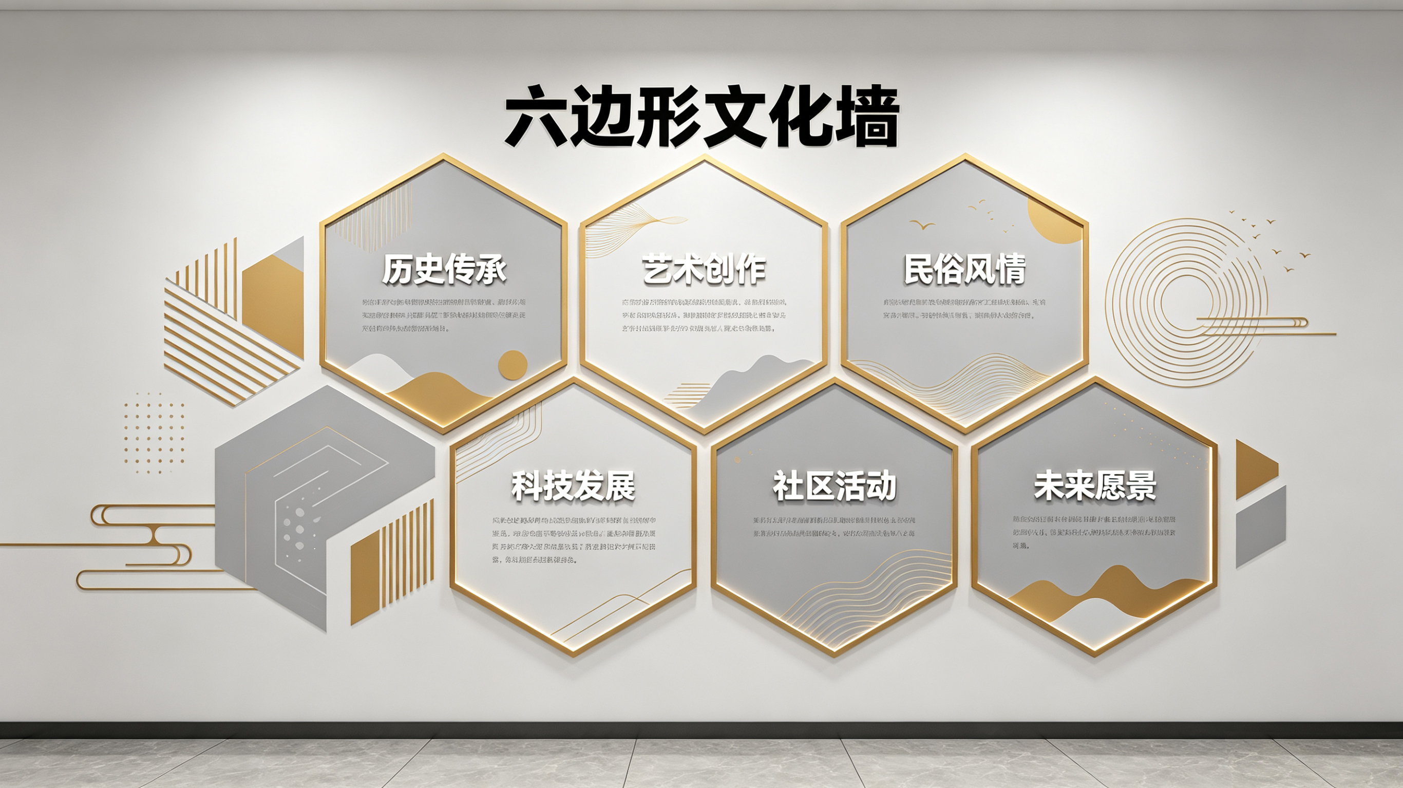 内乡企业文化墙 | 六边形信息美学